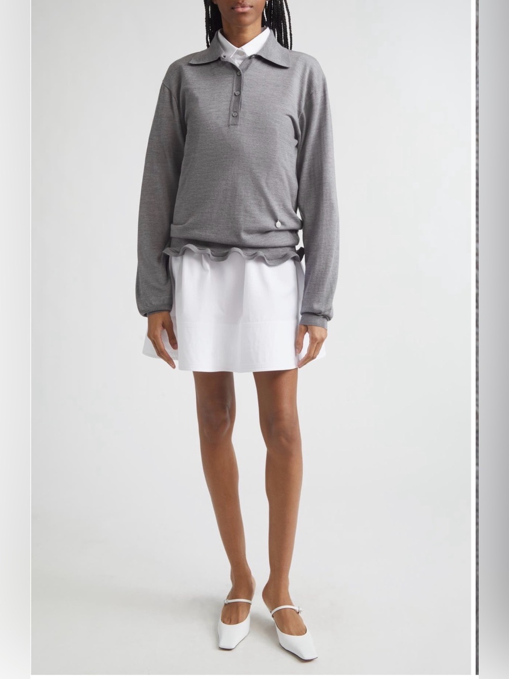 Stella McCartney frilled lightweight wool polo